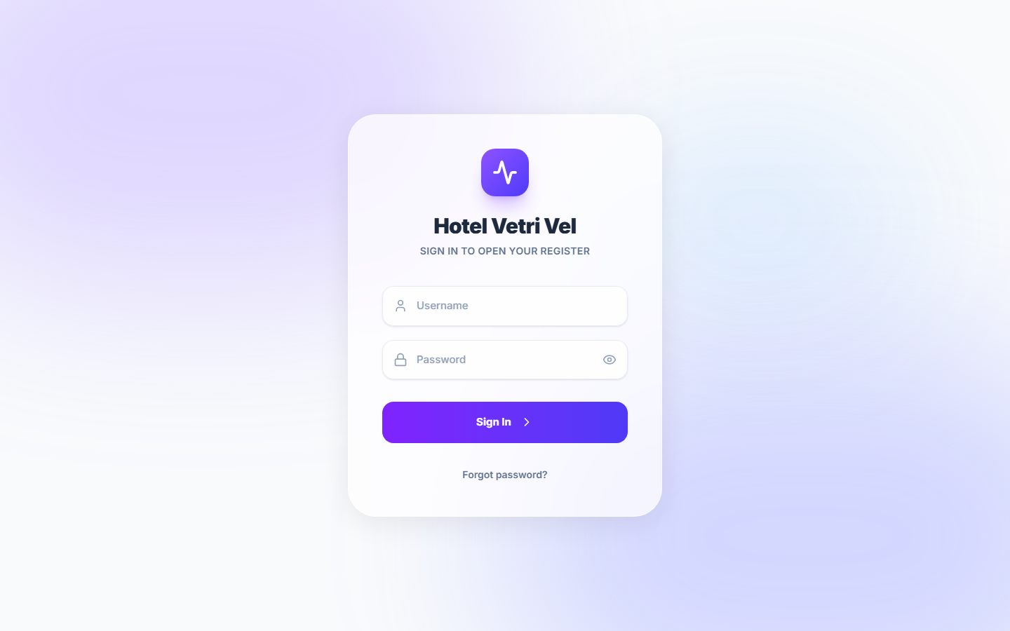 Hotel Vetri Vel website preview
